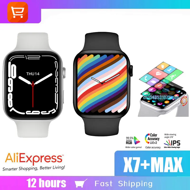 2022 IWO 14 Series 7 Smartwatch X7+MAX Sports Fitness Tracker Women Men Smart Watch For IOS Andriod PK 13 PRO W27 Pro X8 MAX | Электроника