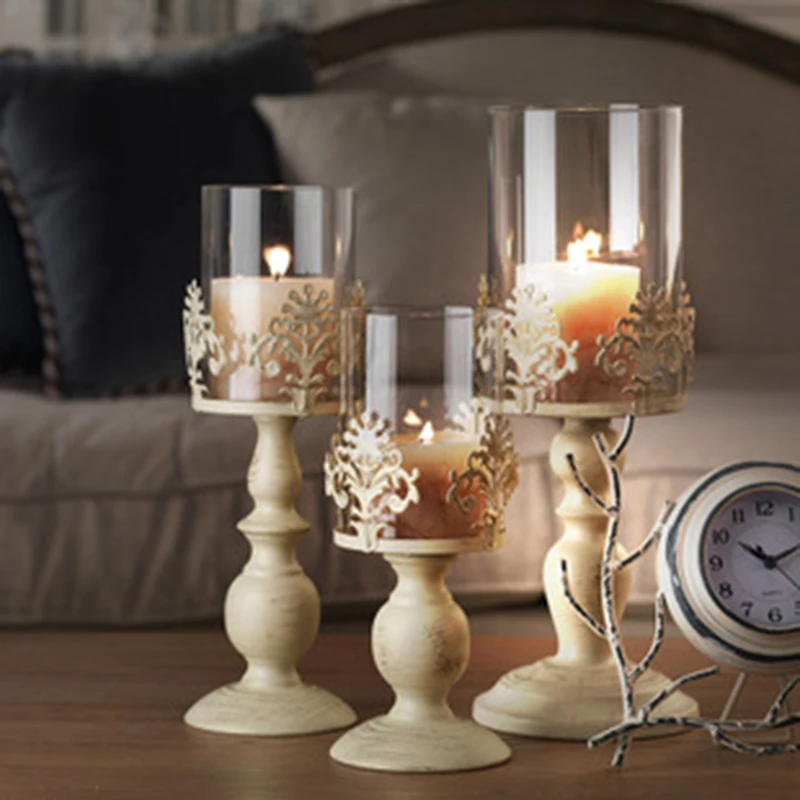 

3 Size Elegant Candle Holder Cube Stand Candle Candlestick Metal Base Craft Votice large Glass Candles Wedding Candle Holders