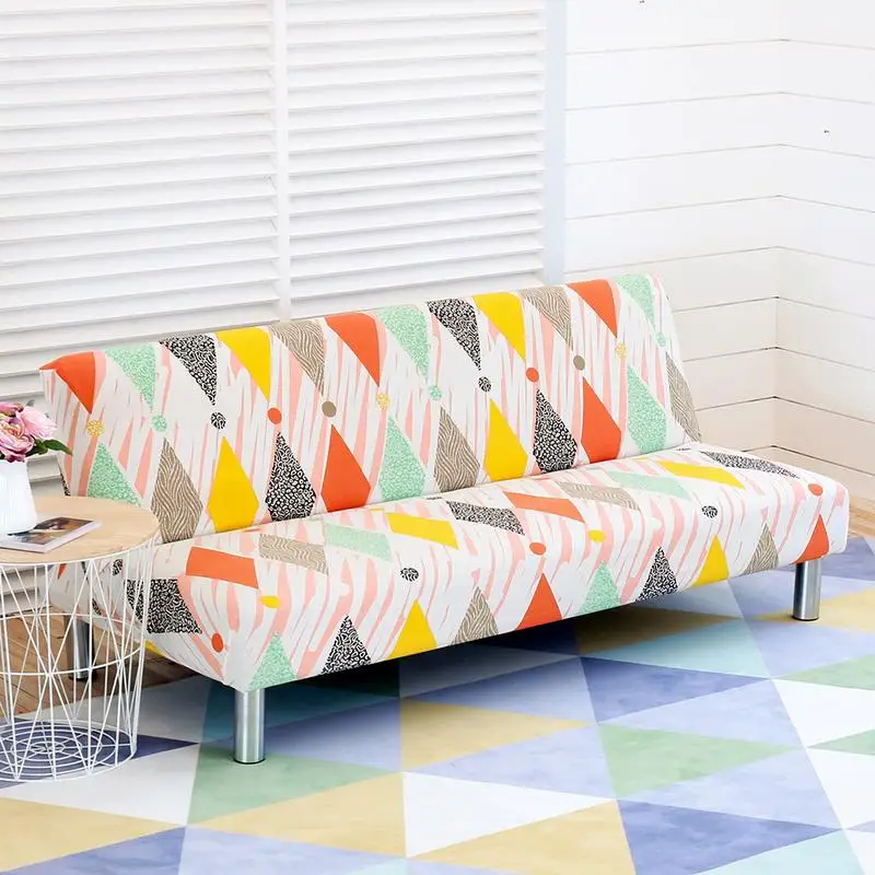 Dustproof Sofa Cover Prints Stretchable Brushed Folding Bed Universal Armless Colorful Series | Дом и сад