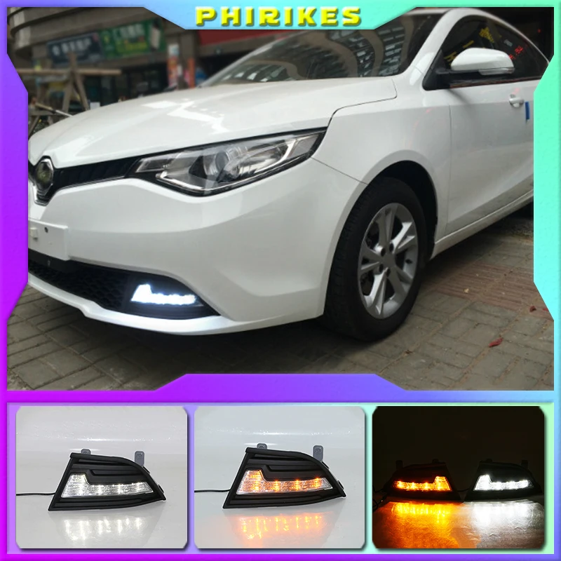 

2pcs For MG GT 2014 2015 with yellow turn signals top quality LED drl daytime running light