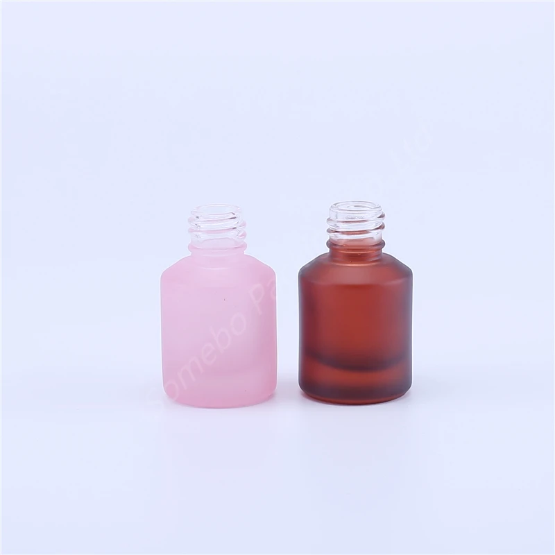 12 шт./лот, матовая розовая и коричневая стеклянная бутылка для эфирного масла, новая Пипетка для реагента, 15 мл, бутылка-капельница для эфирного масла