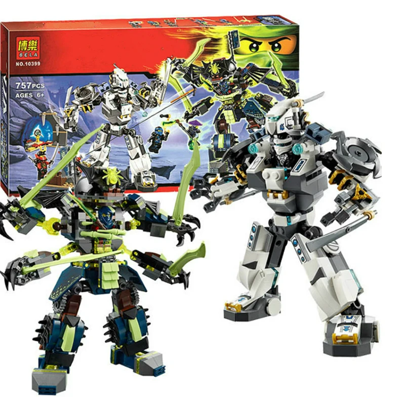 

757pcs Ninjaing Titan Mech Battle Zane's Mech-enstein Nya's Cave Model Building Blocks Kids Toys Bricks Compatible with Legoing