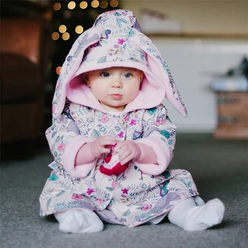 Children's Jacket Toddler Baby Girl Coats Lovely Ear Rabbit Hooded Keep