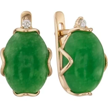 

Aloris earrings with agate and cubic zirconia in red gold
