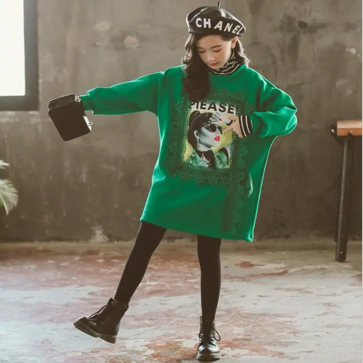 Г. Осенне-зимний свитер с принтом для девочек От 4 до 14 лет; модный свитер для девочек; повседневная детская толстовка; розничная