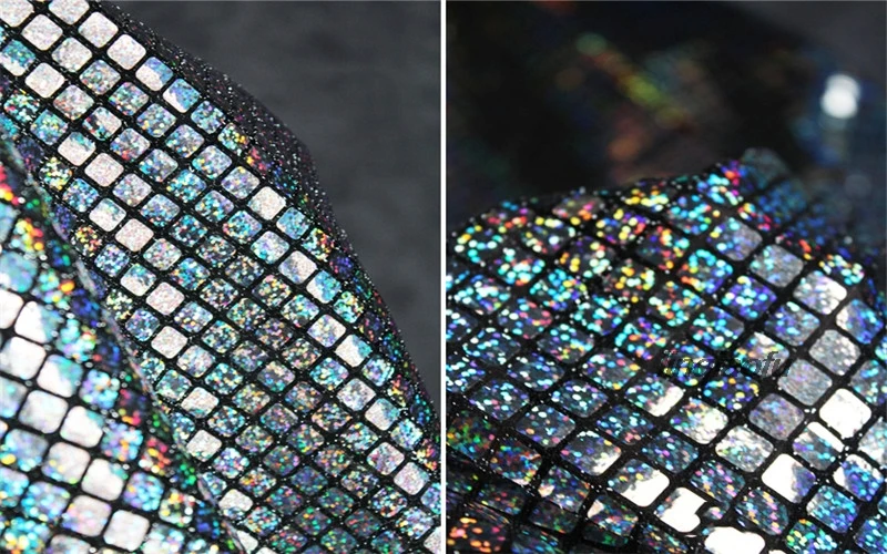 Квадратная зеркальная сетка SMD Лазерная Светоотражающая симфония ткань сценическое блестящее украшение Модная креативная ткань