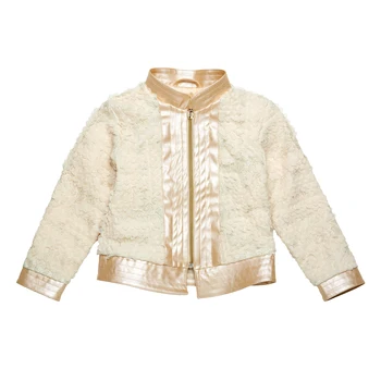 

Jacket with leather inserts, безе