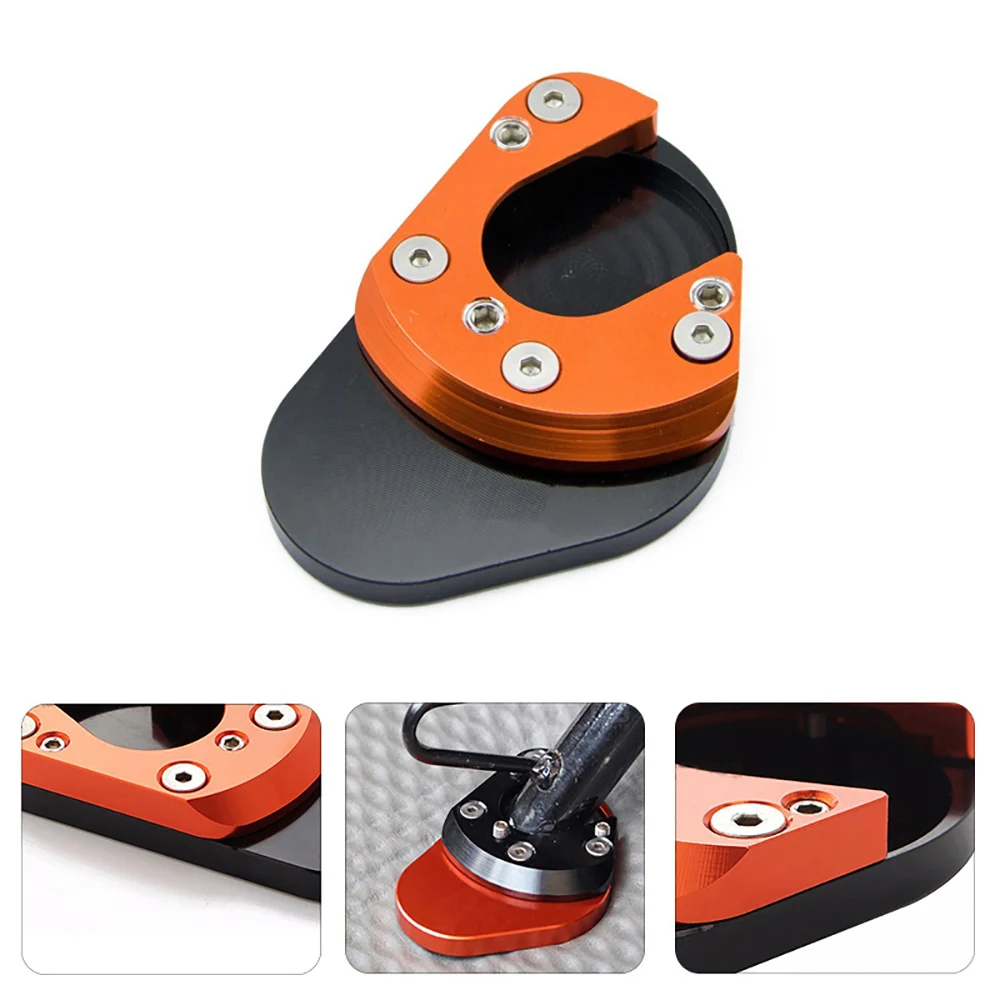 

Motorcycle CNC Aluminum Kickstand Foot Side Stand Extension Enlarge Pad Support Plate For KTM Duke RC 125 200 390 690 950