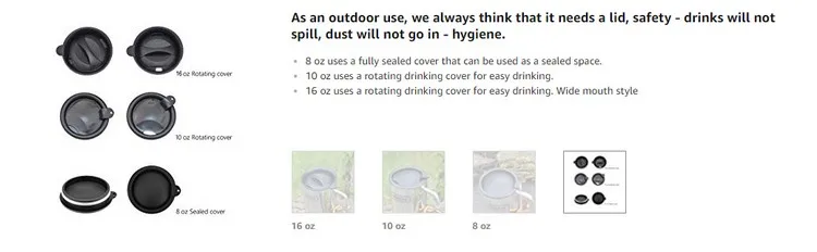 HEECN 双层户外徒步野营便携不锈钢水杯带登山扣HESS038BBK黑标-13