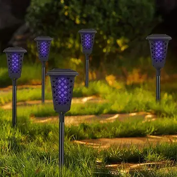 

1PC Solar Mosquito Killer Lamp Outdoor Waterproof Lawn Lamp Yard Mosquitao Repellent Light (Square)