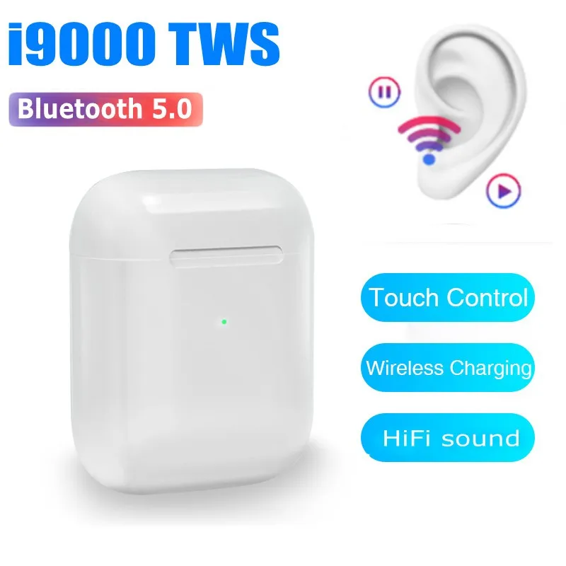 i9000 tws 1:1 air Smart Sensor 8D Bass Wireless Charging Bluetooth 5.0 Earphone Earbuds i9000 tws PK i10 i12 i60 i200 i5000 tws