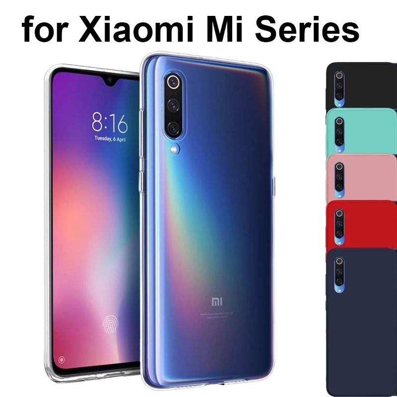 

Candy Color Black Red Clear Transparent Silicone TPU Case For Xiaomi Mi 9 9T Pro SE A1 A2 6X Mix 3 6 Mi 8 Lite Mi CC9 CC9E Cover