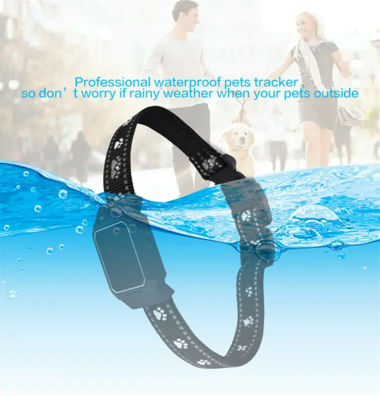 

Waterproof Portable Pets Collar GPS Tracker Real Time Locating Footprint Tracking Dogs Cats APP Minitor