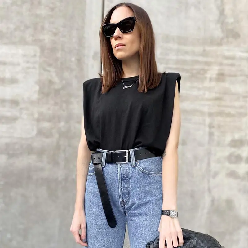Summer Sleeveless Top Female O Neck White Women Blouse Shirt Ladies Loose solid Chic Casual Blouses Black 2020 Cotton Brown shirts & tops Blouses & Shirts