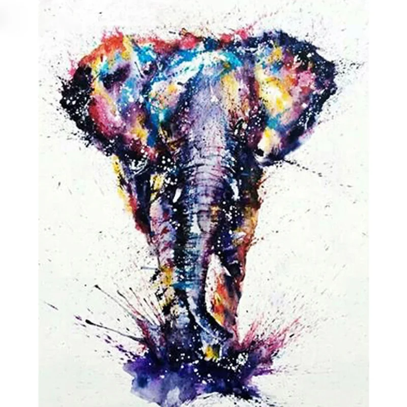 

DIY Diamond Painting elephant Full Drill Round Diamond Embroidery Picture Rhinestone Diamond Mosaic Cartoon Home Decor