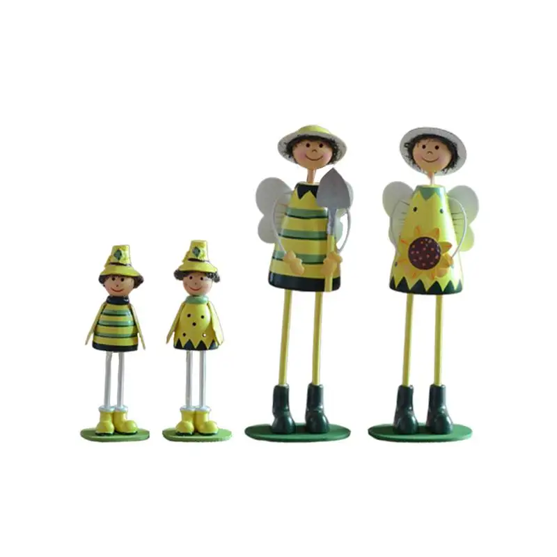 4 Pcs Creative Sunflower Family Pastoral Style Wooden Doll Ornament for Home Decor Furnishings Wedding Gift | Дом и сад