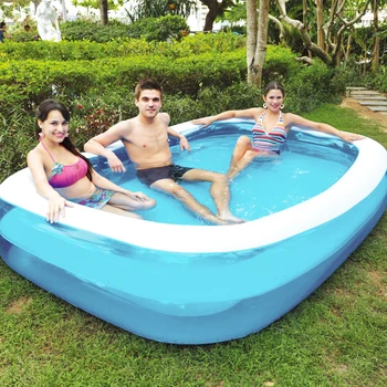 

Summer Inflatable Swimming Pool Adults Kids Thicken PVC Rectangle Bathing Tub Indoor Outdoor Paddling Water Playing Pool Toy
