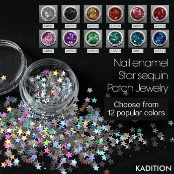 

Nails Glitter Colorful Decoratives Gel Nail Polish Sticker Shiny 12 Color Nail Glitter UV Gel Shining DIY Nail Art Decorations