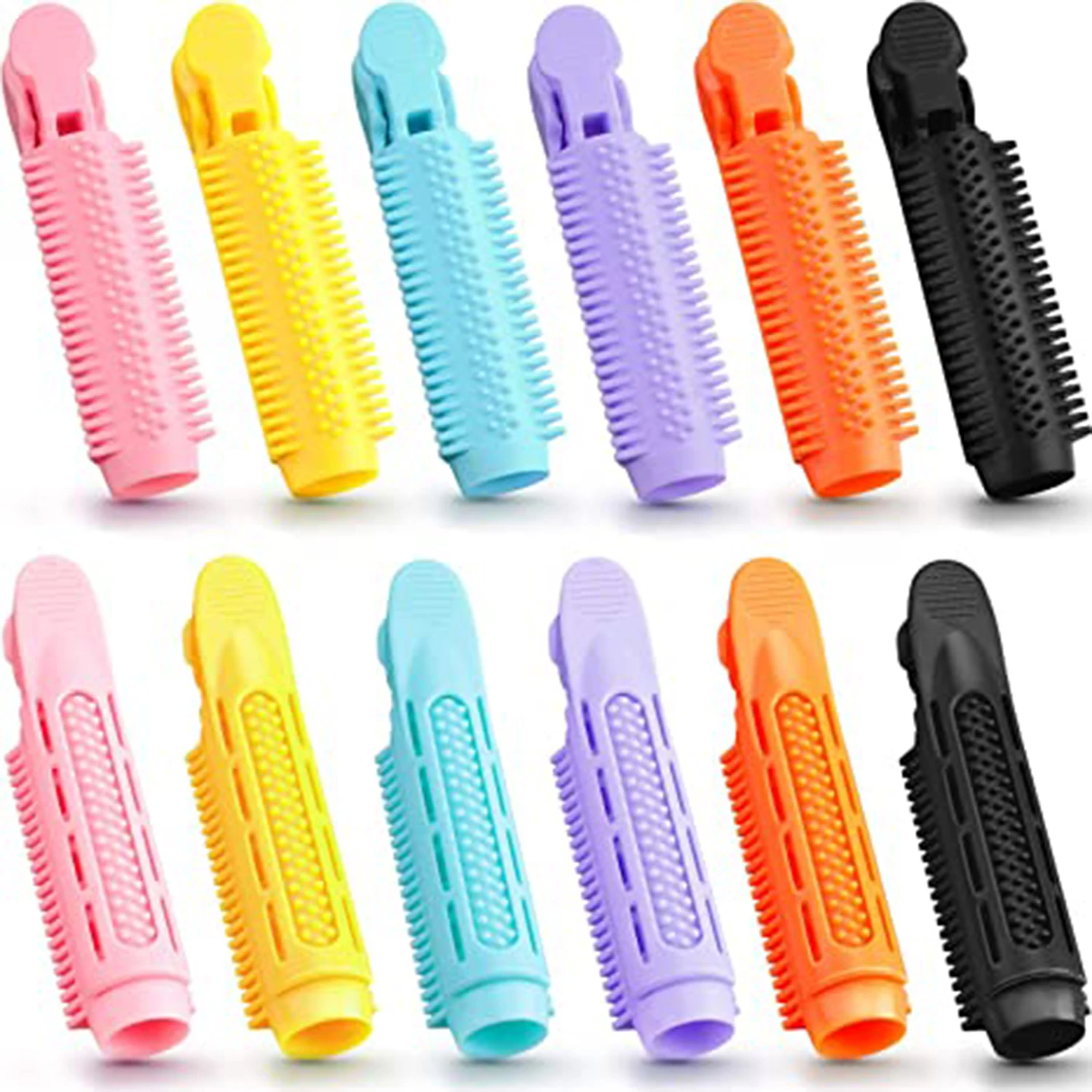 Ferramenta de Estilo Volumizing Raiz Cabelo Clipe Curler Rolos Naturalmente Fofo Faça Você Mesmo Doces Cor Leve Facilmente Carregando 12 Pçs 1 12 pçs volumizing raiz cabelo clipe curler