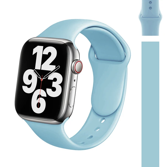 Silicone strap For apple watch band 45mm 41mm 44mm 40mm iwatch bracelet 42mm 38mm Sports Strap for Apple Watch Series 7 SE6 5 3 43