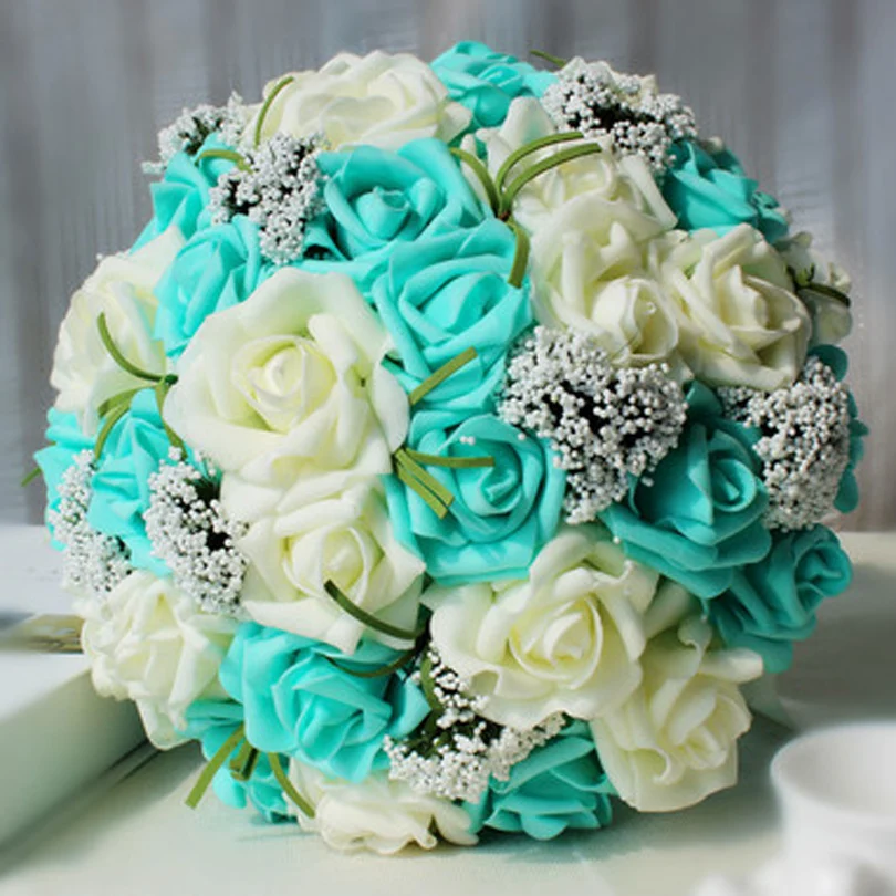 Зеленый Свадебный букет цвета шампаг букетки ручной работы из полиэтилена