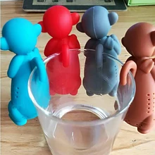 Ситечко для чая, креативный Силиконовый Фильтр в форме обезьяны, чайный пакетик, портативный ситечко для заварки чая, аксессуары для чая с листьями