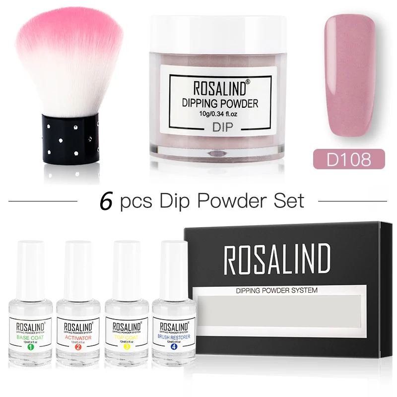 RP-2GELSTOOL-04 ROSALIND Dip порошок Набор голографические наклейки для ногтей блеск набор для украшения ногтей все для маникюра натуральный сухой без лампы - Цвет: RP-2GELSTOOL-04