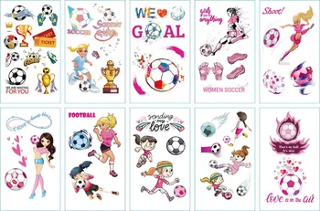 

10pcs Kids Temporary Tattoos Soccer Fan Fake Tattoo Sticker Waterproof Tatto Football Art Tatoo Hand Foot Tattoo For Girl Women