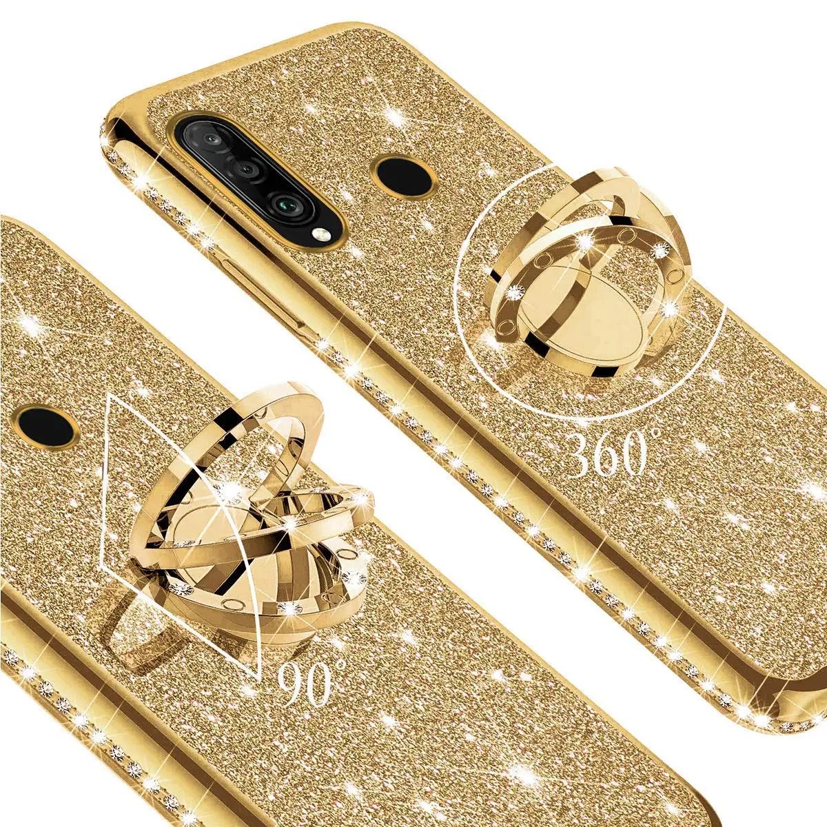 Rhinestone Finger Ring чехол для HUAWEI P Smart Z P10 P20 P30 Lite mate 20 10 HONOR 7X 8X Алмазный Блестящий Мягкий чехол из ТПУ