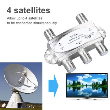 

X 1 Diseqc 4-way Wideband Switch DS-04C High Isolation Connect 4 Satellite Dishes Digital 4 LNB for Satellite Receiver ONLENY