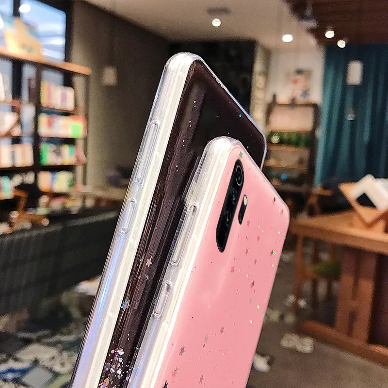 Мягкий силиконовый чехол сверкающий с блестками для Xiaomi mi CC9 E mi 9T mi 8 SE Lite mi 9 6 6X A2 A3 Red mi K20 Note 7 8 Pro прозрачный чехол