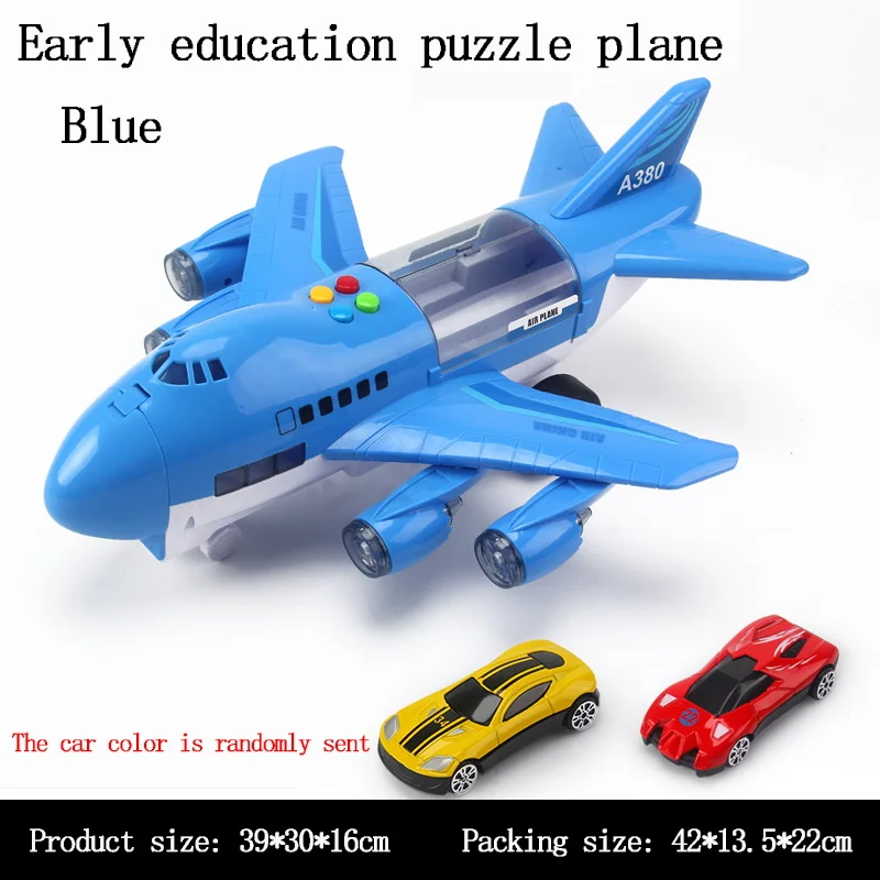 Большая музыкальная история симулятор трек инерции Детский мальчик игрушка самолет моделирование пассажирский самолет маленькие дети игрушечные машинки - Цвет: Blue
