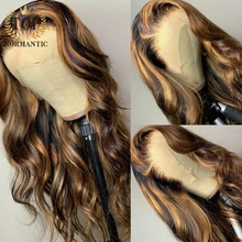 Topnormantic destaque cor brasileiro remy perucas de cabelo humano com cabelo do bebê 13x6x1 t laço onda solta peruca atacado