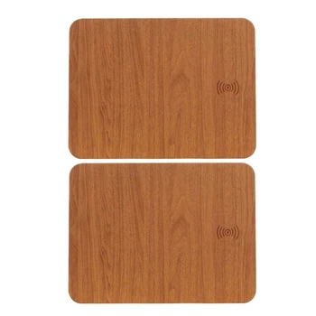 

Wireless Charging Mouse Mat,(30 x 22cm) Professional Gaming Soft Mouse Mat, Wood Grain Non-Slip Keyboard Mat,10W