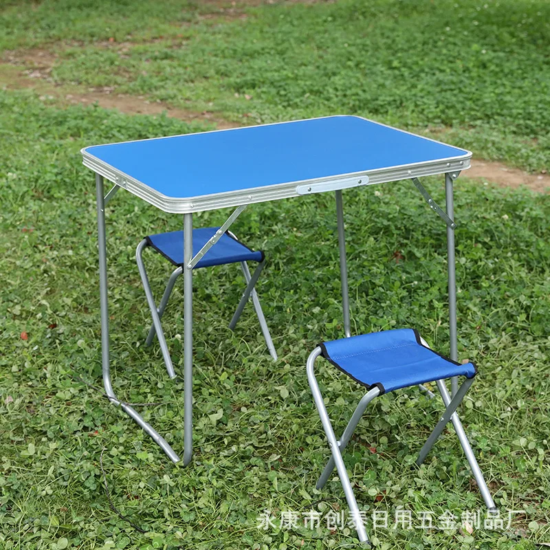

Wholesale Outdoor Table Set Aluminium Alloy One-piece Folding Table Street Vendor Propaganda Barbecue Meal Household bian xie zh