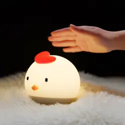 Hinnixy тумблер яйца ночник мягкий силиконовый мультяшный персонаж игрушка-курица лампа детская прикроватная лампа для сна Освещение для
