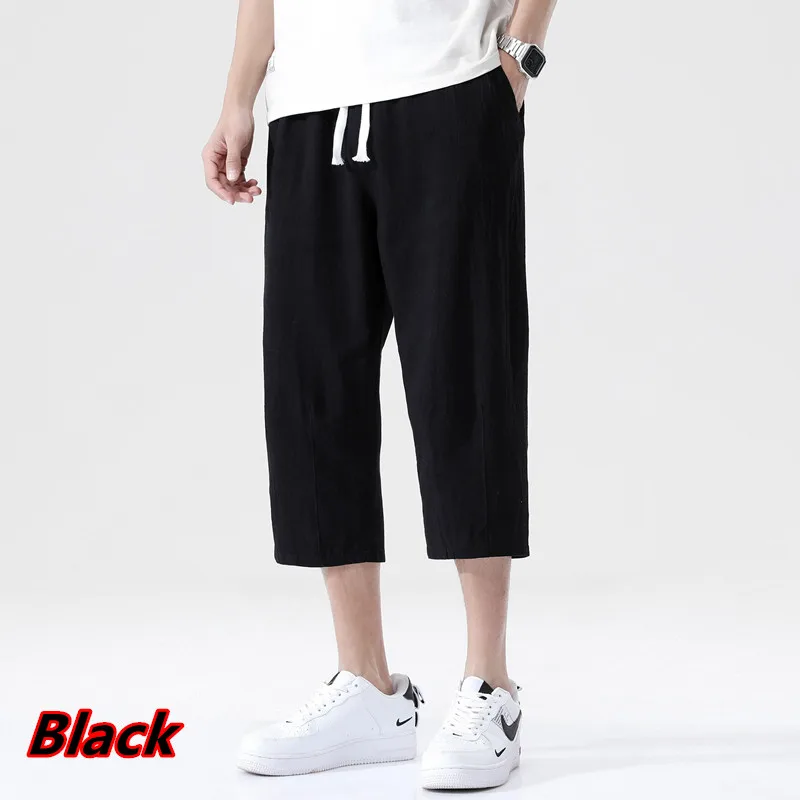 best casual shorts Fashion Casual Pants Men's Wild Cotton and Linen Loose Linen Pants Korean Style Trend Nine-point Trousers best men's casual shorts Casual Shorts