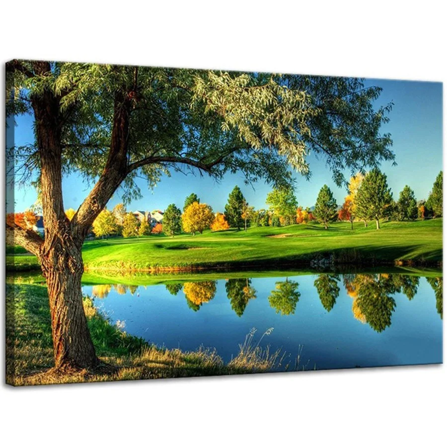 Beautiful Golf Course Landscape Diy square Round full Diamond Painting cross stitch diamond mosaic embroidery home decor