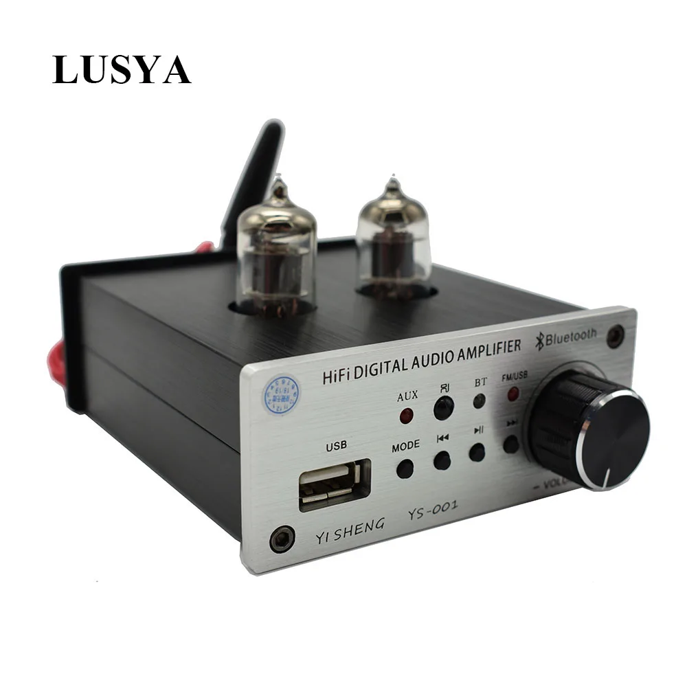 Lusya 6J3 bile preamp tube amplifier Bluetooth 5.0 U disk AUX RCA input Amplifier Board With FM Radio Remote Controller C5-006
