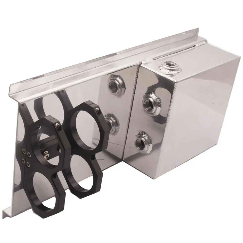 Polish Aluminum Dual 044 Pumps Mount 2.5lt Under Car Fuel Surge Tank with 8 ORB
