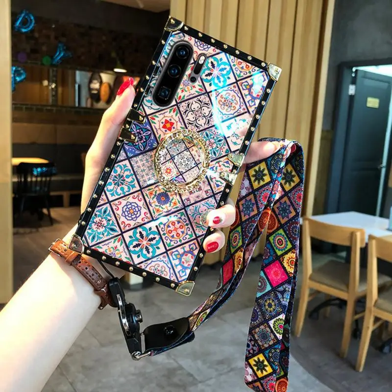 Bohemian Style Phone Case Belt Hanging Rope and Ring Buckle For Huawei P20 P20 Pro P30 P30 Pro