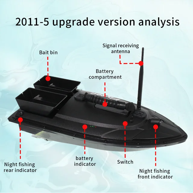 Flytec 2011-5 Fish Finder 1.5kg Loading 500m Remote Control Fishing Bait Boat RC Boat Toys For Adult VS D11 RC Bait Boat 4