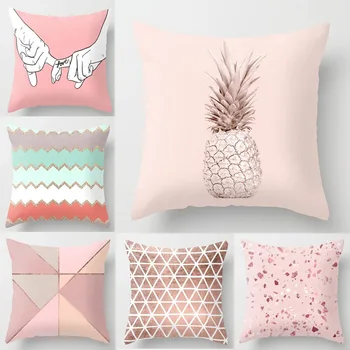 

New 1PC Popular Cushion Case Geometric Tropic Pineapple Nordic Sofa Pink Pillow Decorative
