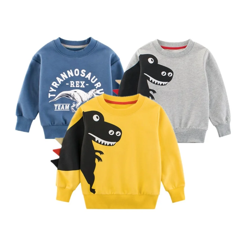 

Children Spring Autumn Clothing Boys Printes Cartoon Streetwear Kids Fashion Dinosaur Jacket Sweatshirt