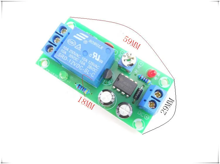 12V питание на регулируемой задержке разъединитель релейный модуль 555 моностабильное реле времени YX1839