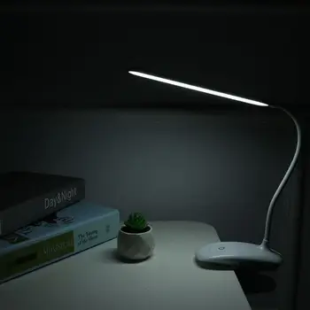 

USB Recharging Reading Light Eye-Care Book Light Flexible Clip Reading Lamp Table Clip Lamp With Battery (White)