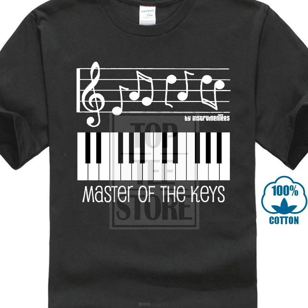 

Design Basic Top Piano Keys And Musical Notes T Shirt Men Casual Summer Print Pure Cotton Male Tops O Neck Tee Shirt Boys