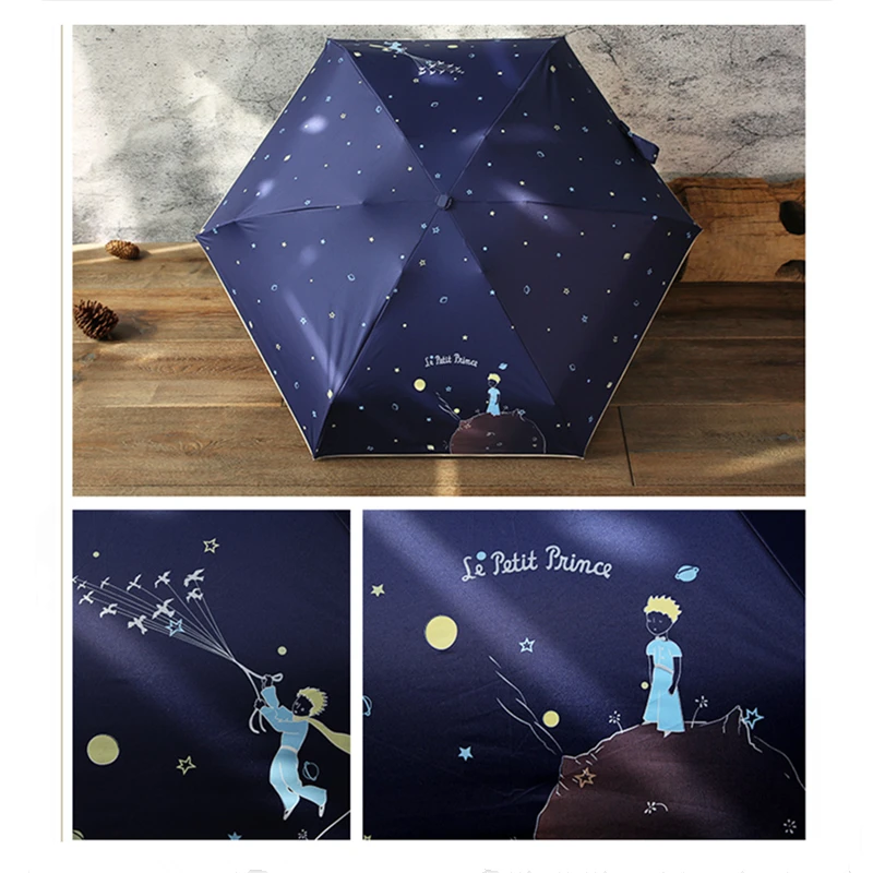 Cartoon Little Prince Umbrella Women Folding s Mini Pocket Female Sunny Parasol Lovely Paraguas umbrella betty