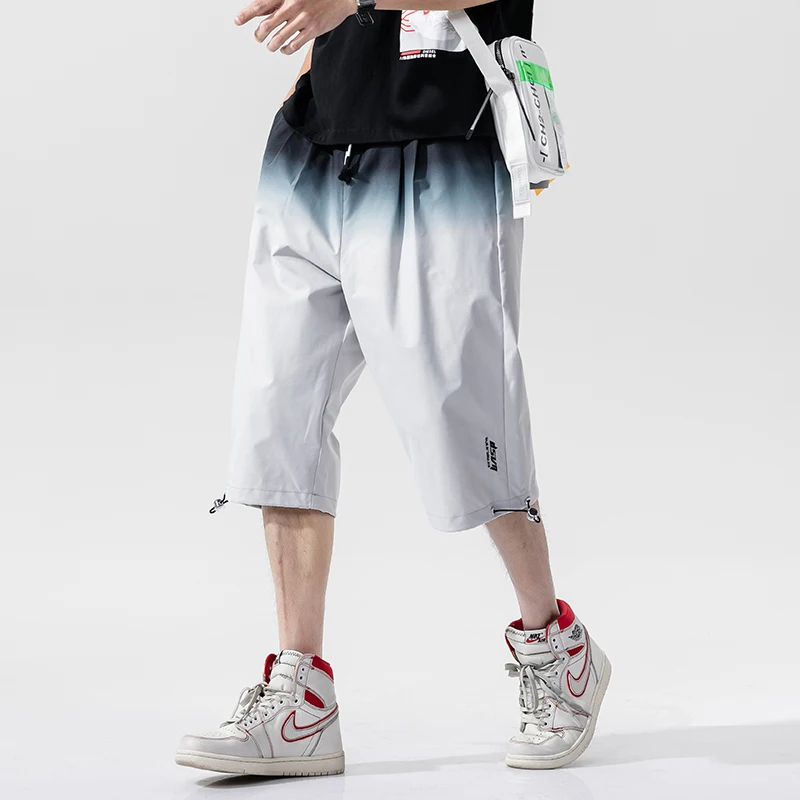Casual Shorts Joggers Zipper-Pocket Summer Men Mens Sweatpants Slim-Fit Male Plus-Size