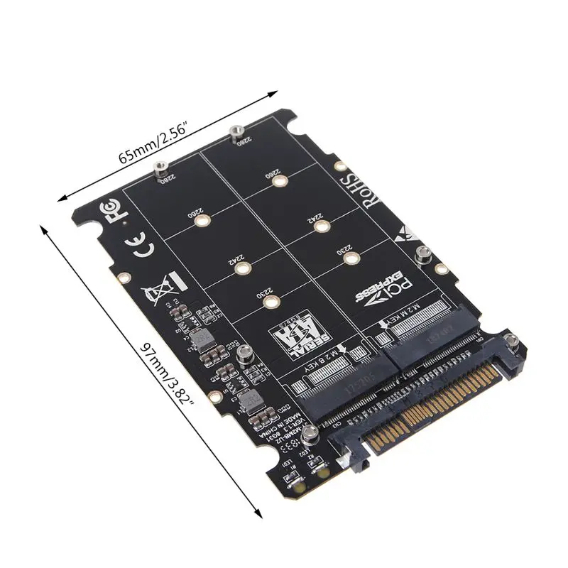 M.2 SSD to U.2 Adapter 2 in 1 M.2 NVMe Key B/M NGFF SSD to PCI-e U.2 SFF-8639 Adapter PCIe M2 Converter Desktop Computer